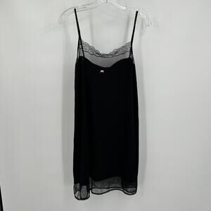 Le Chat Lingerie Womens Slip Dress Size 18 Black Festival Fairy Grunge Lace